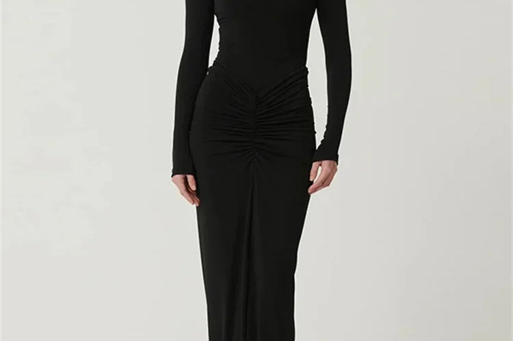 Onni | Trendy tossy geplooide lange jurk voor dames