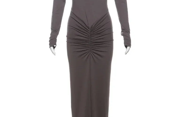 Onni | Trendy tossy geplooide lange jurk voor dames