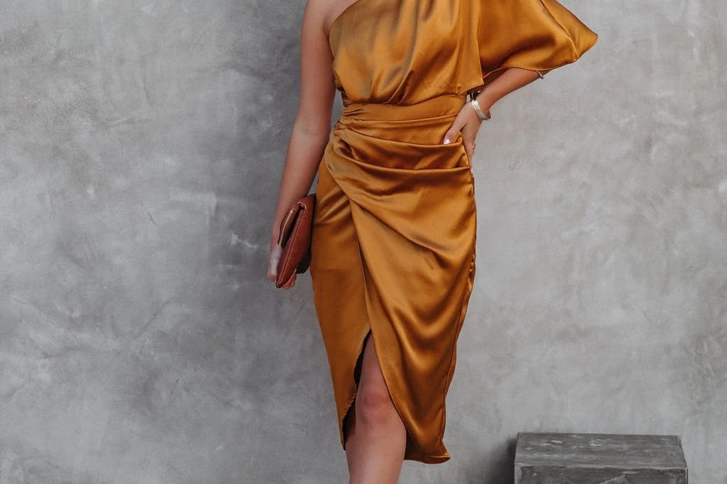 Amélie - Satijnen One Shoulder Jurk
