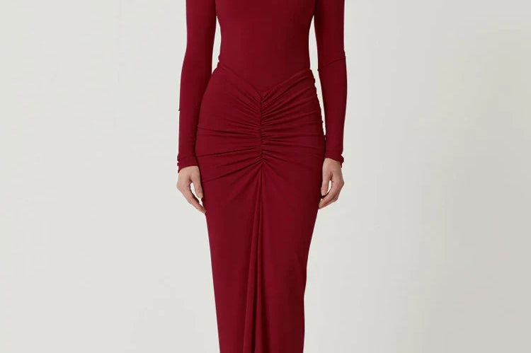 Onni | Trendy tossy geplooide lange jurk voor dames