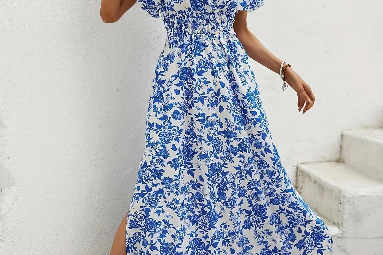 Azura | Delftsblauwe Lange Jurk