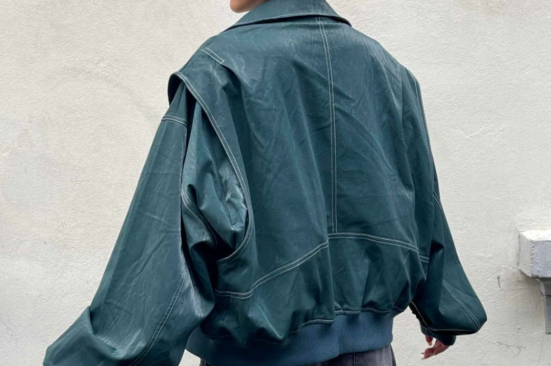 Leather Look Viral Bomber Jacket