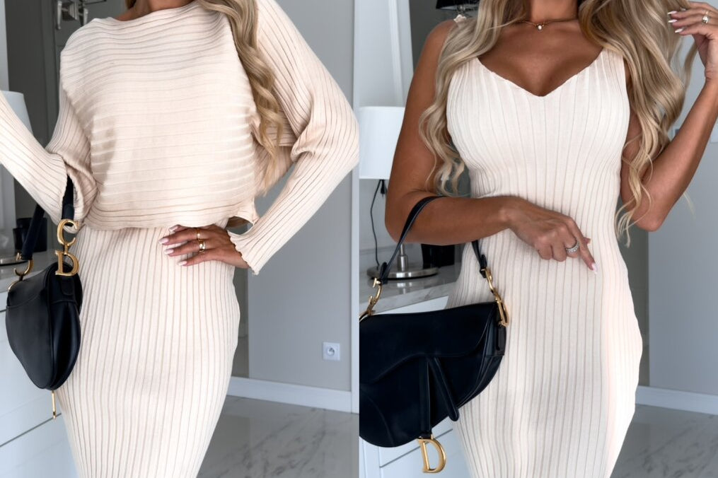 Neriah Cozy Set | De Ultieme Mouwloze Jurk Met Bijpassende Trui