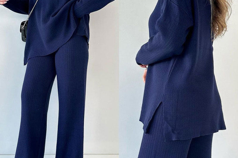 Amalia™ | Casual 2-Delige Set met V-Hals en Elegante Split